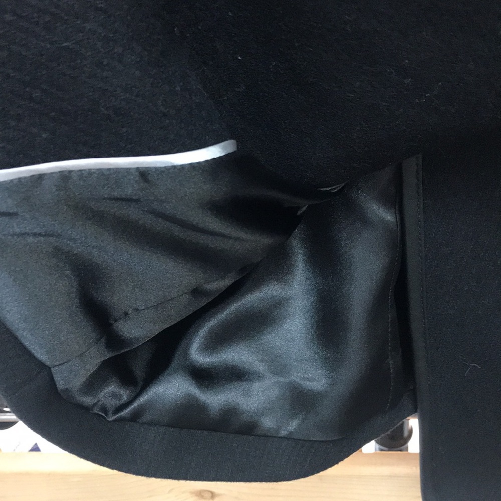 DKNY Petite Faux-Leather-Trim Wrap Coat,black,NWT - Picture 11 of 17